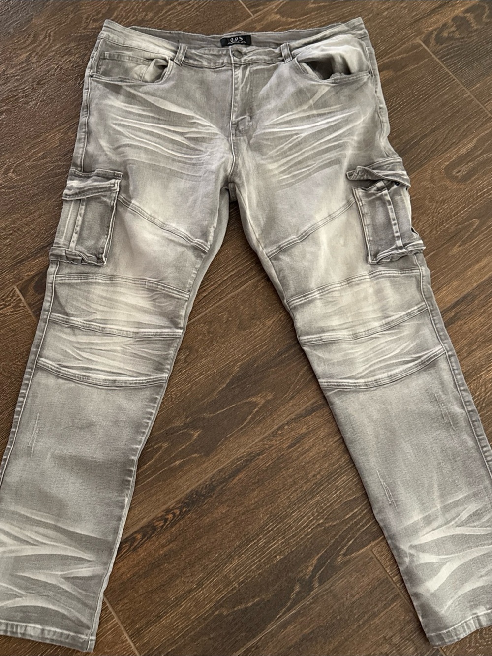 Men's Relaxed Cargo Jeans - Faded Gray